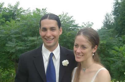 couple in the garden for video elopement special at Vermont BandB