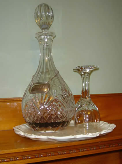 complimentary sherry,  luxury of the English room at the Governor's House