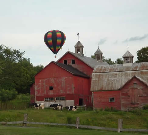 hot air balloon ride and special balloon marriage ceremony at Vermont inn