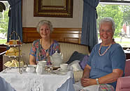 the library becomes a Vermont tea room when full Englsih afternoon tea is served