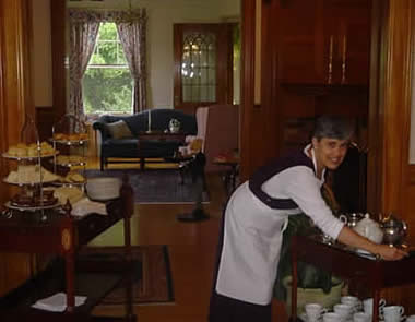 afternoon tea buffet in the tea room at the Governor's House in Hyde Park, Vermont