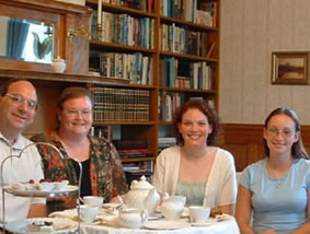 Vermont bed and breakfast becomes a Vermont tea room serving full English afternoon tea in the library